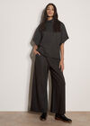 Herringbone Roll Neck Batwing Top, Dark Grey/Charcoal, large