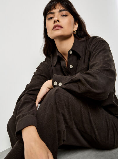 Cord Wide-Leg Trousers