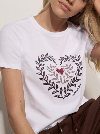 Natural Soul Slogan Cotton T-Shirt