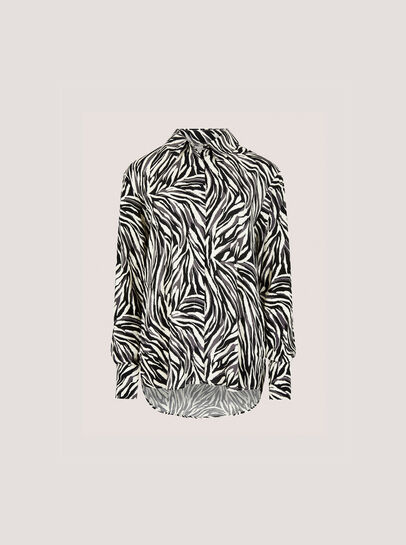 Zebra Print High-Low Shirt