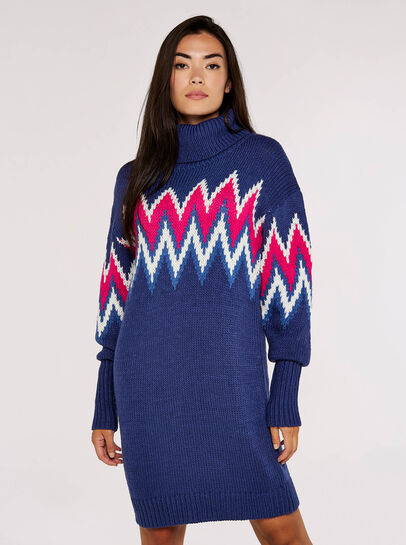 Chevron Jumper Mini Dress