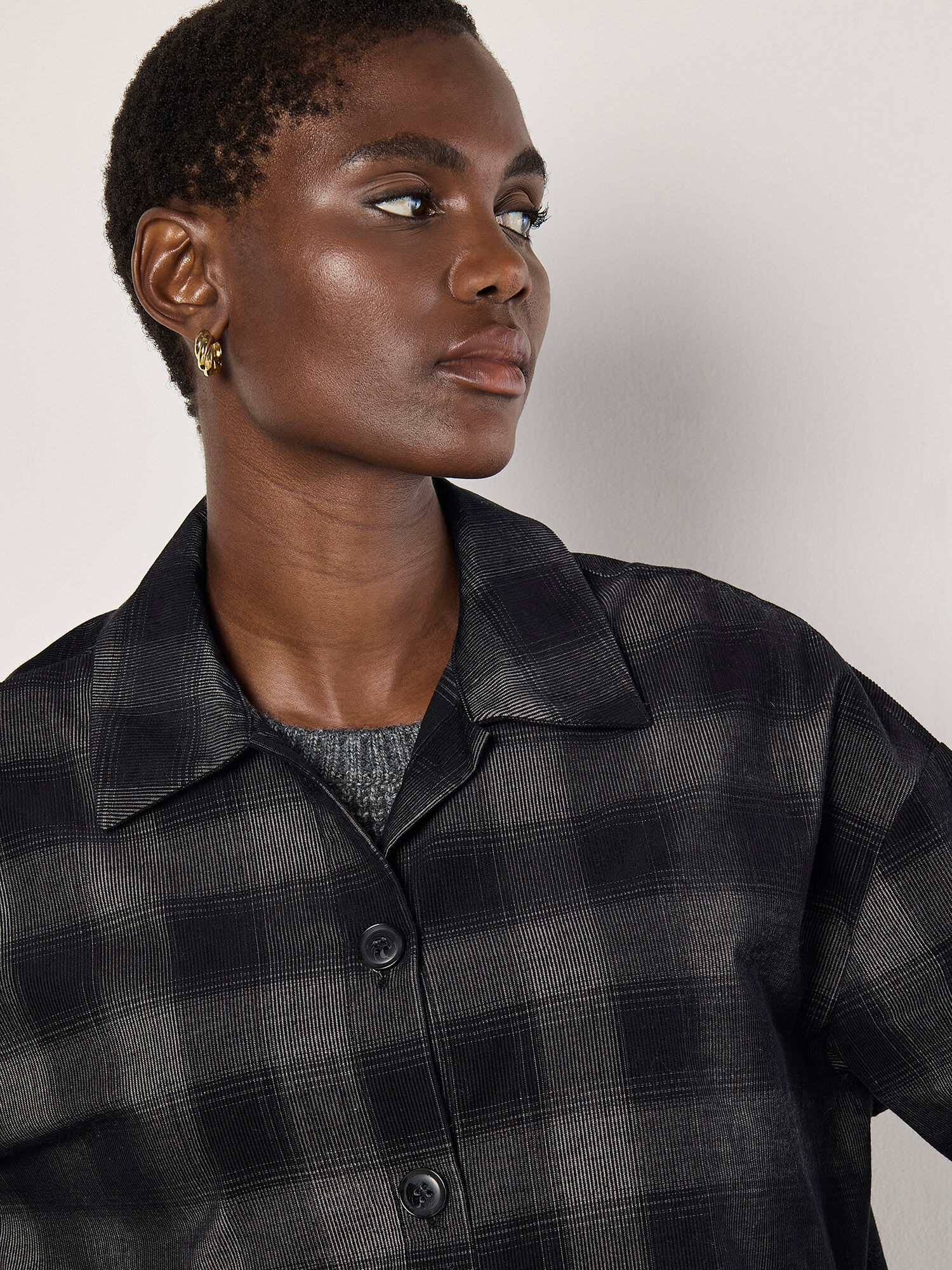 Oversized Check Corduroy Shirt | Apricot Clothing