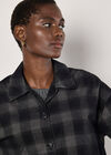 Oversized Check Corduroy Shirt, Grey, large