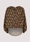 Ikat Tile Print Wrap Top, Rust, large