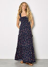 Ditsy Floral Smocked Maxi Dress, Navy, large