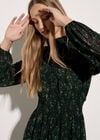 Snakeskin Chiffon Mini Dress, Khaki, large