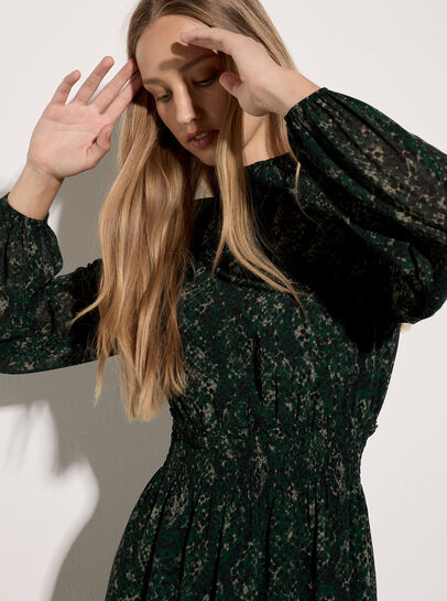 Snakeskin Chiffon Mini Dress