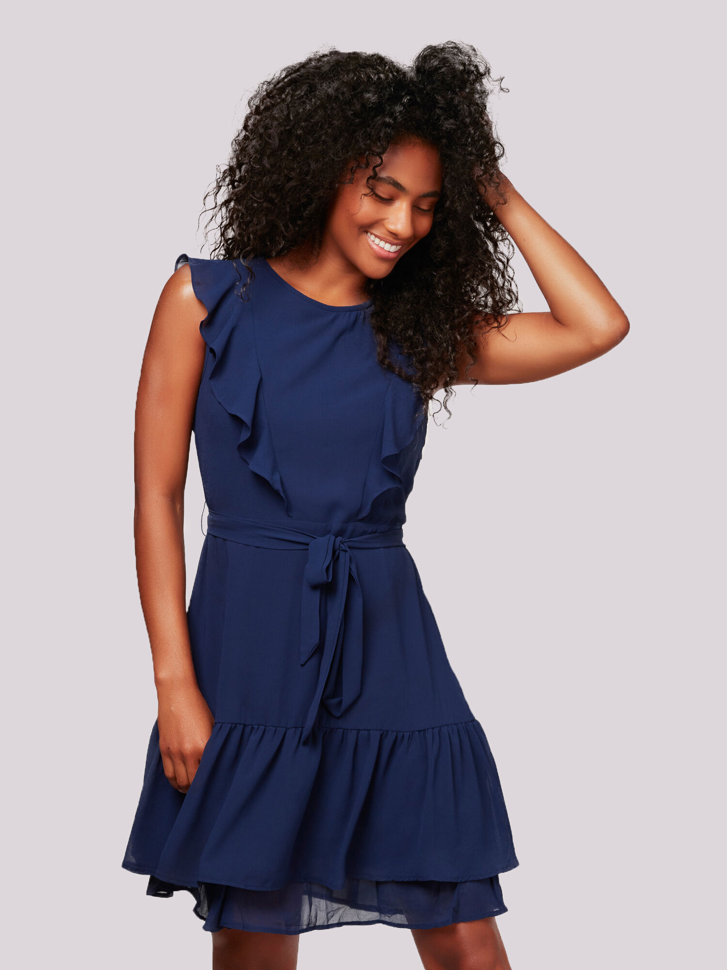 Loft black ruffle dress clearance