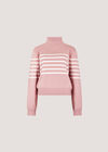 Mock Neck Stripe Jumper, Pink, large