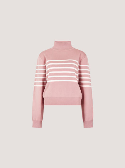 Mock Neck Stripe Jumper