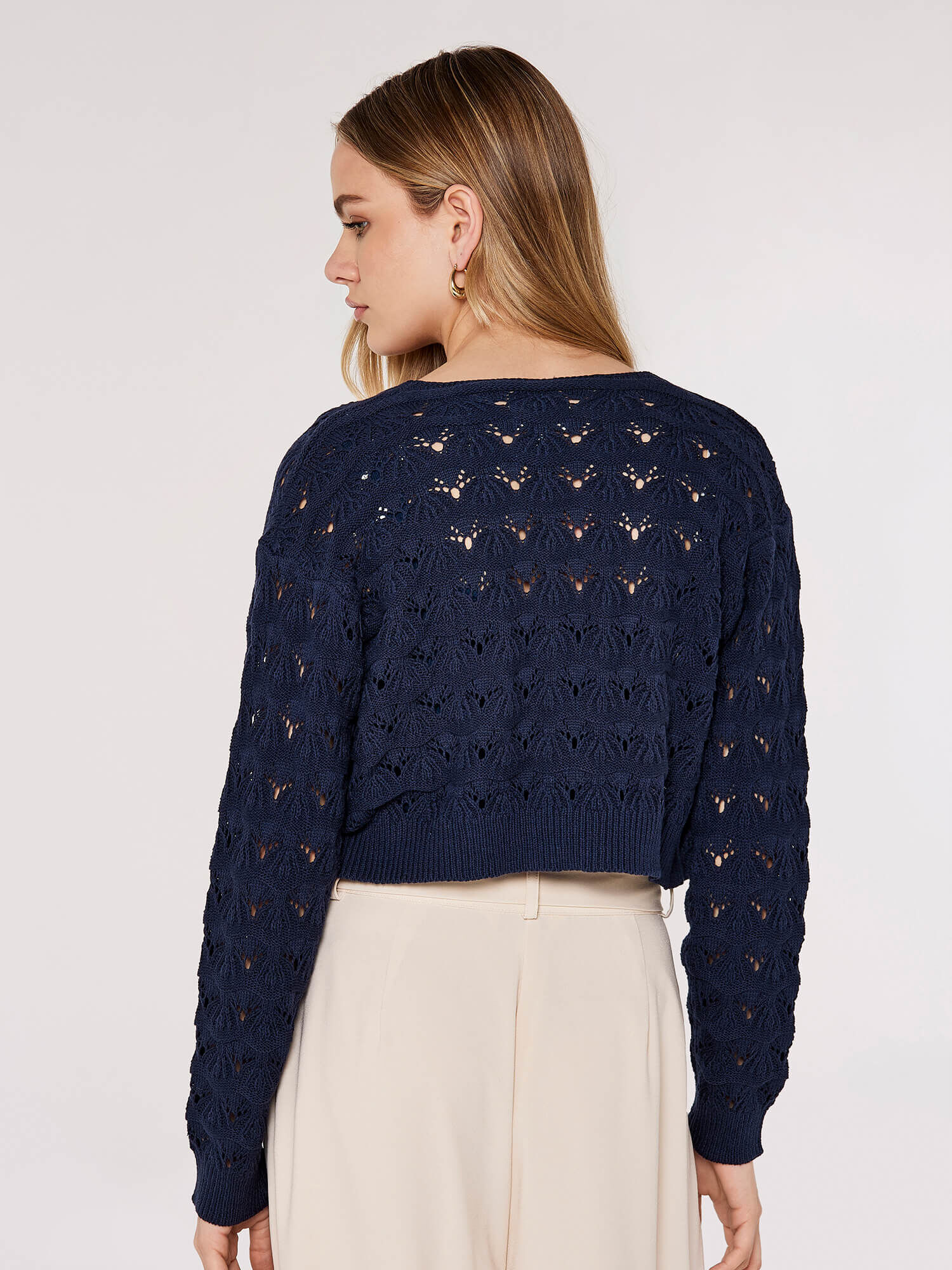 Pointelle Cropped Shrug
