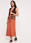 Crochet Waistcoat Cardigan, Black, large