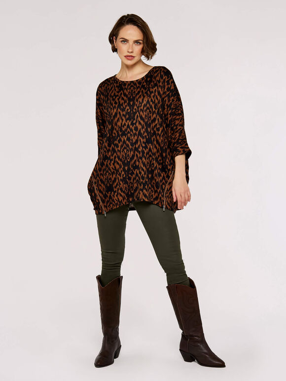 Tapestry  Assymetrical Top, Rust, large