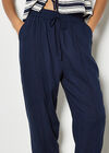 Ladder Lace Insert Linen Joggers, Navy, large