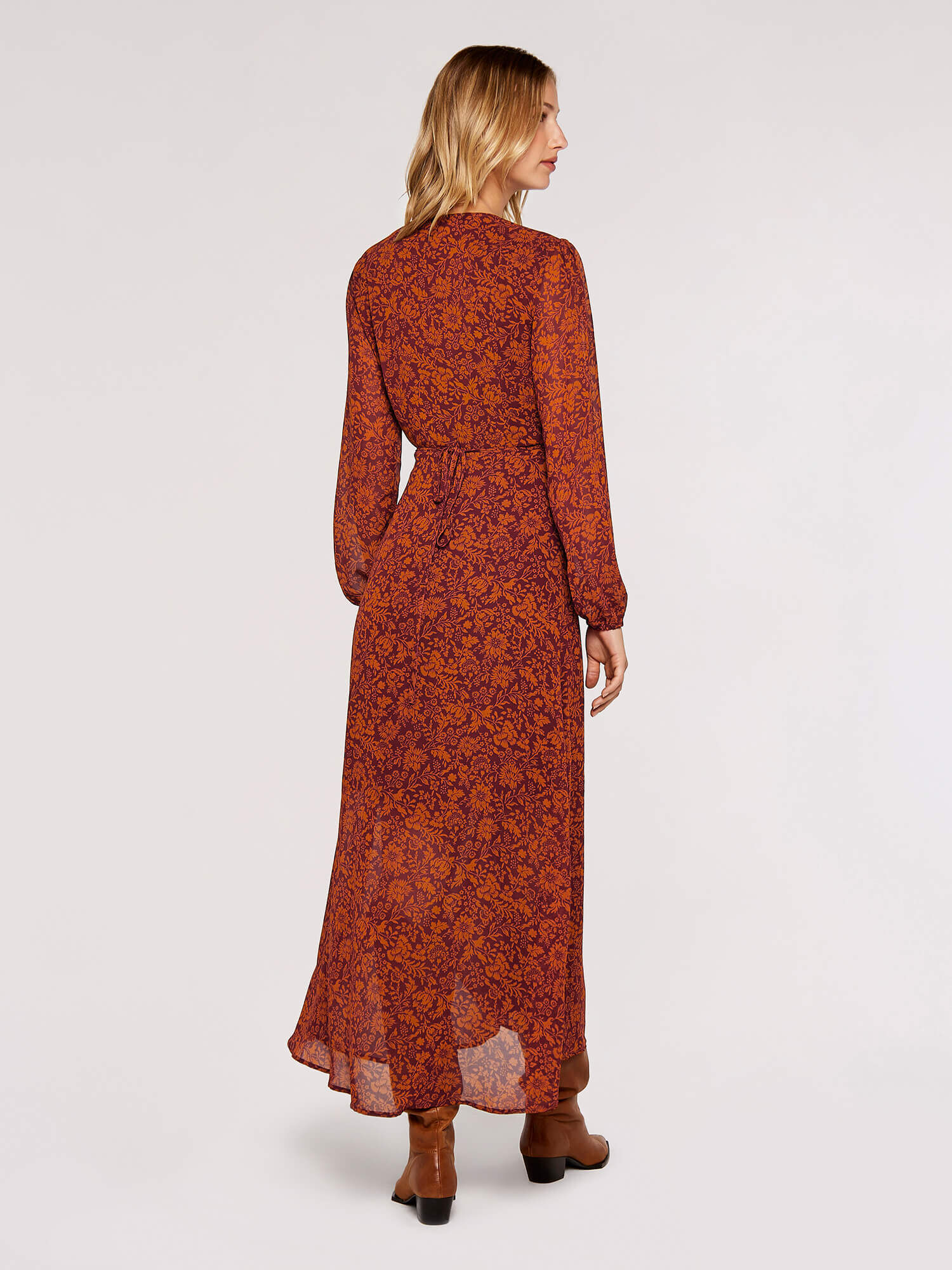 Rust long sleeve maxi dress hotsell
