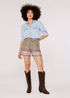 Sarasa Floral Shorts, Green, large