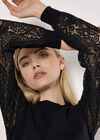 Lace Sleeve Jumper, Black, large