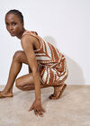 Chevron Crochet Mini Skirt, Stone, large