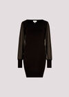 Bodycon Knitted Mini Dress, Black, large