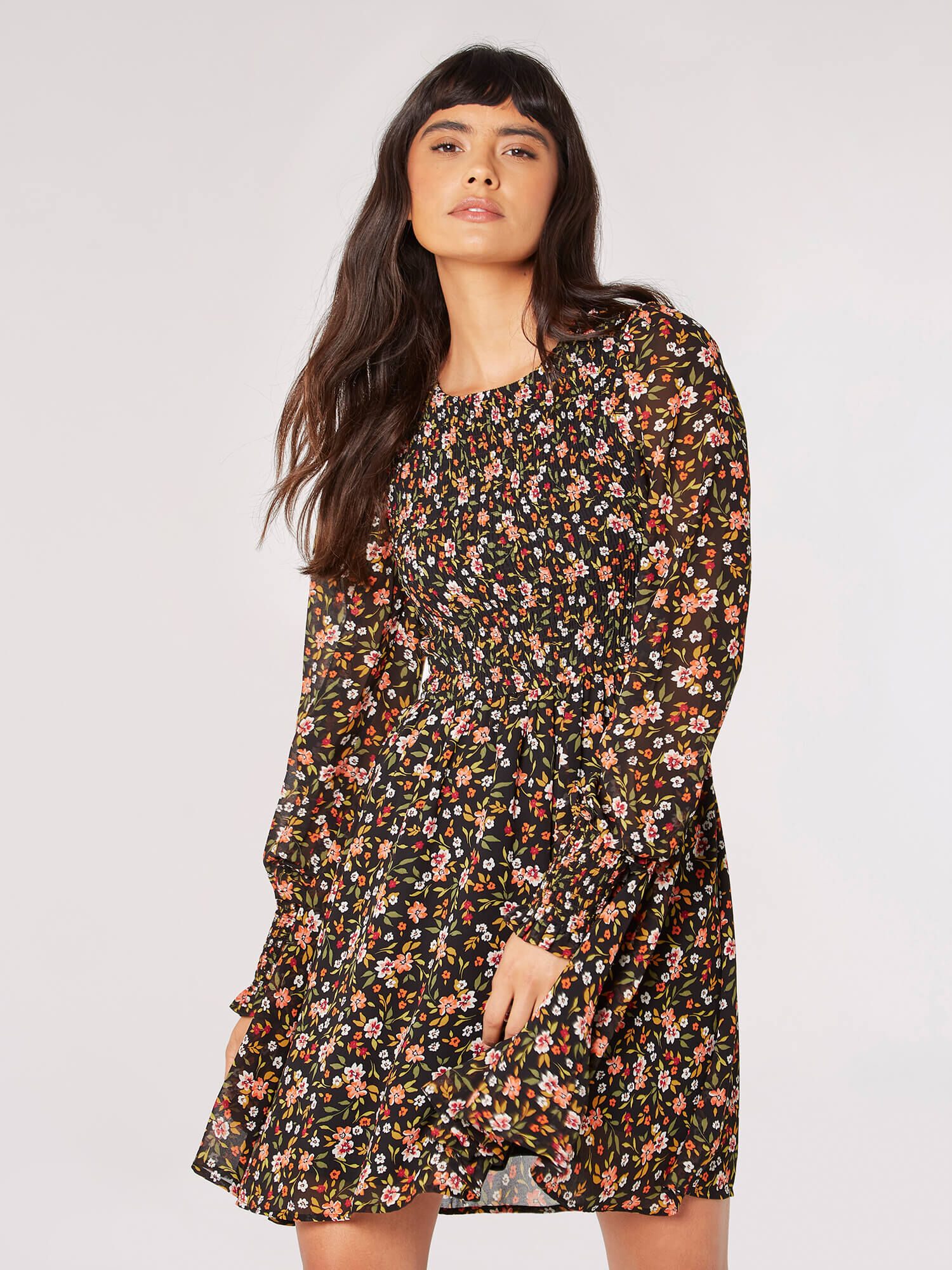 Ditsy floral smock dress clearance