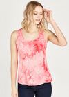 X-Back Tie Dye Vest Top, Coral, large