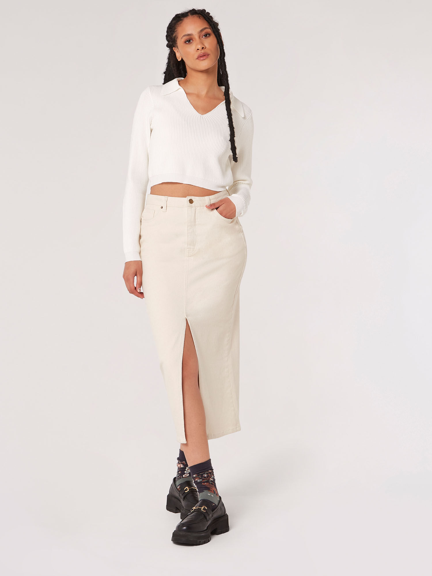 Cropped cream jumper on sale