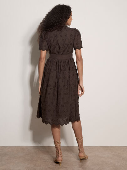 Cotton Floral Embroidered Midi Dress