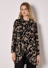 Abstract Geo Wrap Top, Black, large