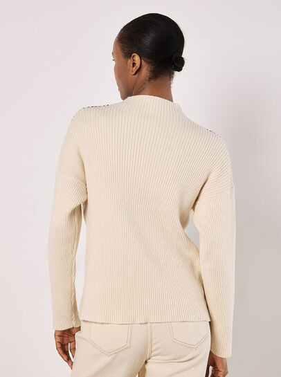 Blanket Stitch Ribbed Jumper