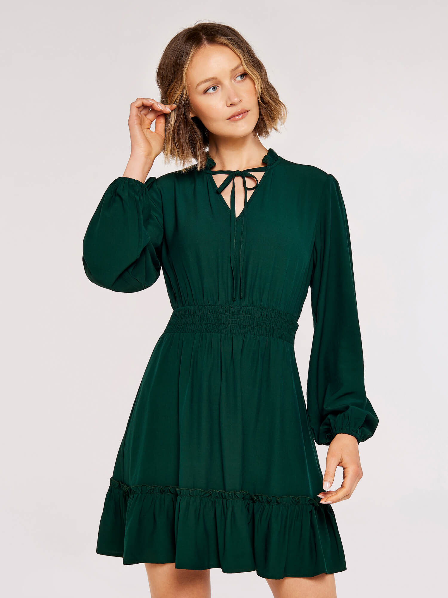 Forest green boho top dress