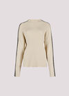Blanket Stitch Ribbed Jumper, Stone, large