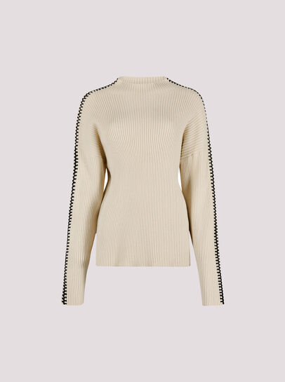 Blanket Stitch Ribbed Jumper