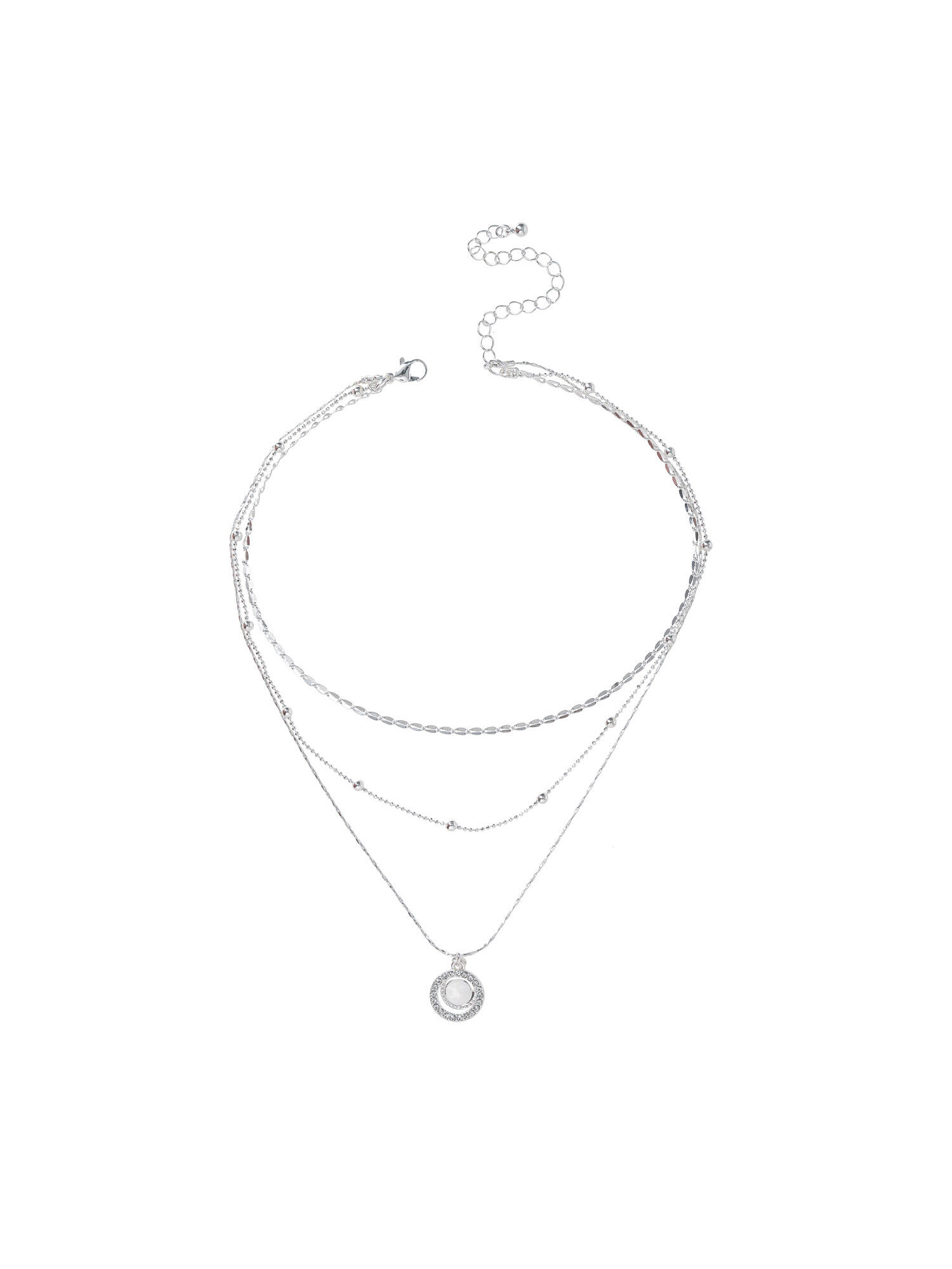 Multirow necklace silver deals