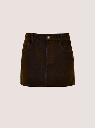 Velvet Denim Mini Skort