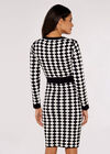 Diamond Print Mini Dress, Black, large