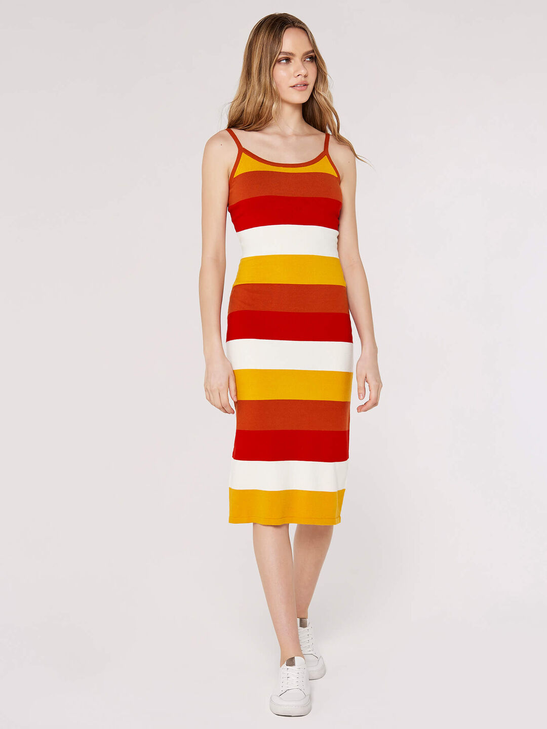 Striped Bodycon Midi Dress