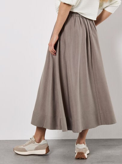 Soft Woven A-Line Midaxi Skirt