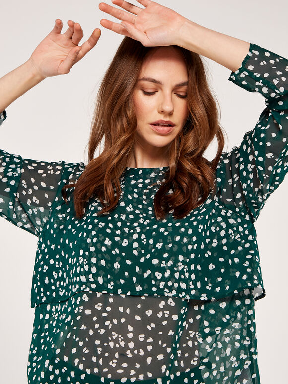 Animal Print  Top, Green, large