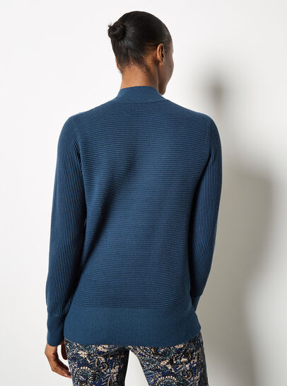 Mock Neck Ribbed Knit Jumper