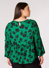 Curve Floral Babydoll Top, Green, large