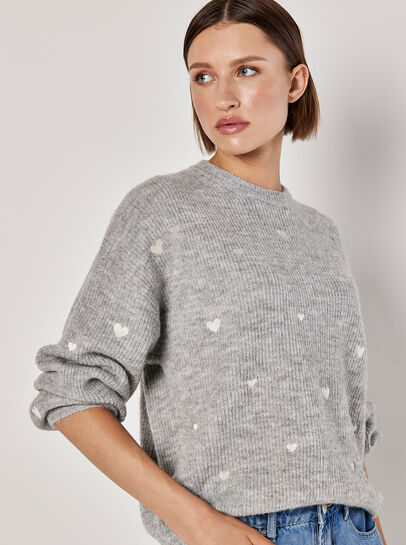 Embroidered Heart Jumper