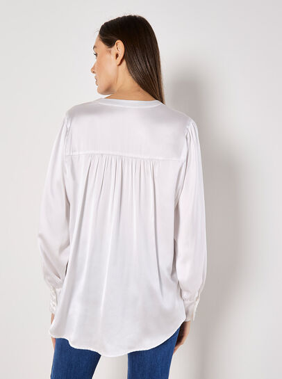 Balloon Sleeve Satin Blouse