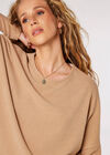 Ribbed Side Split Top, Stone, large