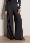 Soft-Touch Wide-Leg Trousers, Dark Grey/Charcoal, large