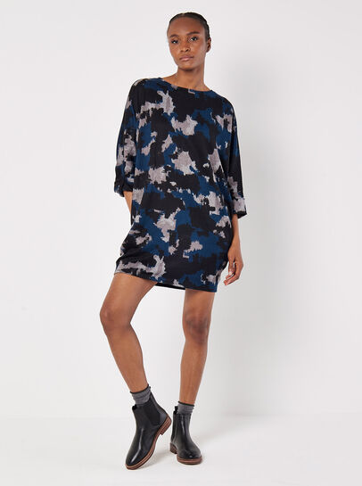 Paint Splash Jersey Knit Mini Dress
