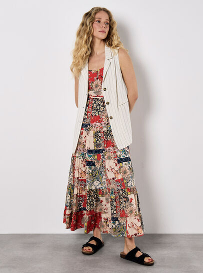 Patchwork Floral Cami Maxi Dress