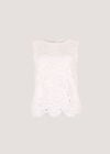Sunflower Crochet Top, White, large