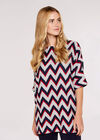 Chevron  Batwing Top, Grey, large