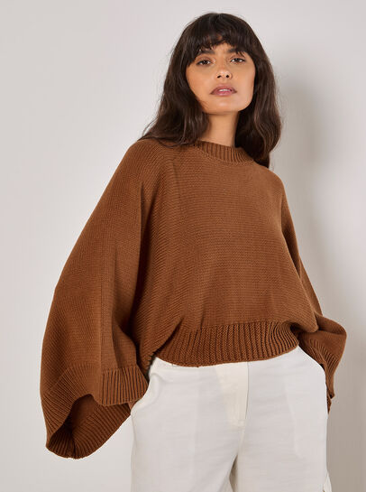 Mock Neck Cape Jumper