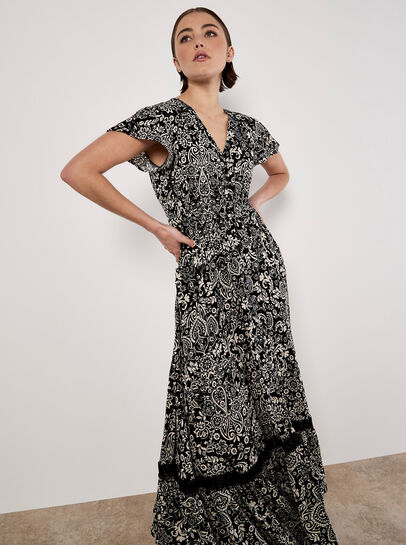 Paisley Print Maxi Dress